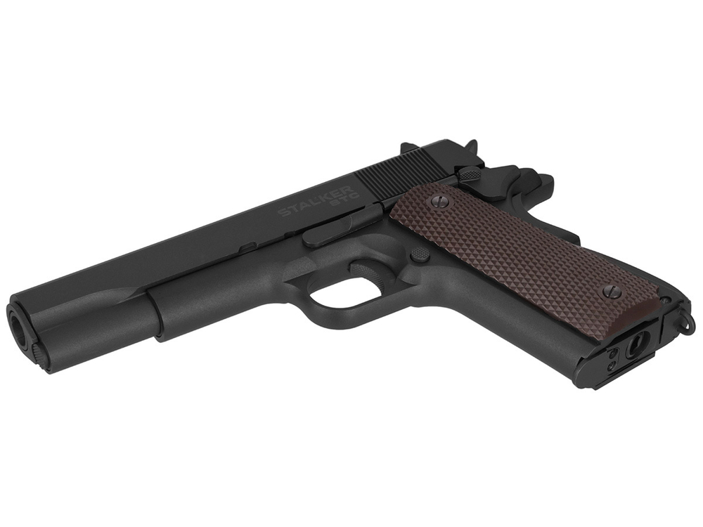 Пистолет пневматический Stalker STC (Colt 1911A1) к.4,5мм, 12г CO2, металл, 100 м/с, Hop-Up, Blowback, серый (6 шт./уп.)