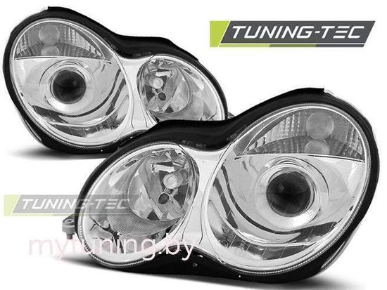 Передние фары Mercedes C W203 chrome