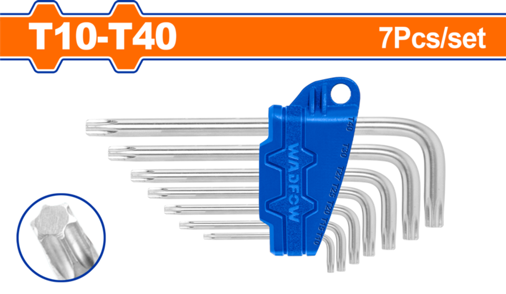 Набор шестигранников TORX 7 шт (12/96) WADFOW WHK3671