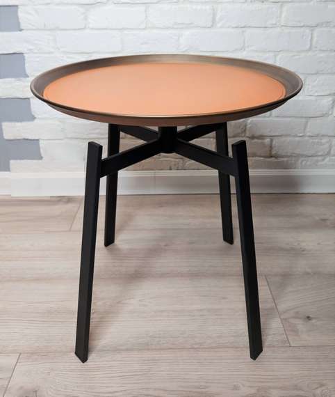 Журнальный столик Hush Leather Plate, Ø48х49 см