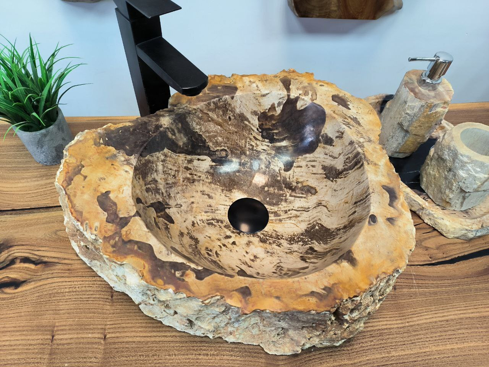 Раковина из окаменелого дерева OD-65695 46х40х15 из натурального камня