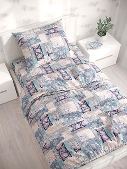 Простынь на резинке Сказка "Лоскутная мозаика" 90х200 см, перкаль