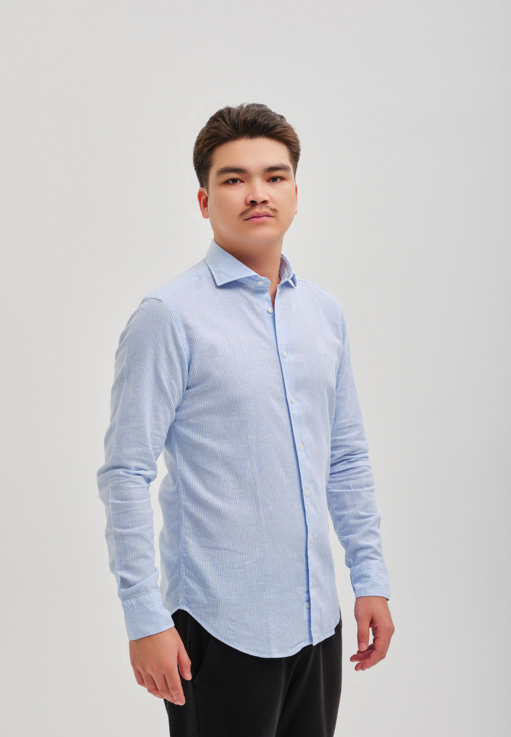 Рубашка мужская Лен LIGHT BLUE