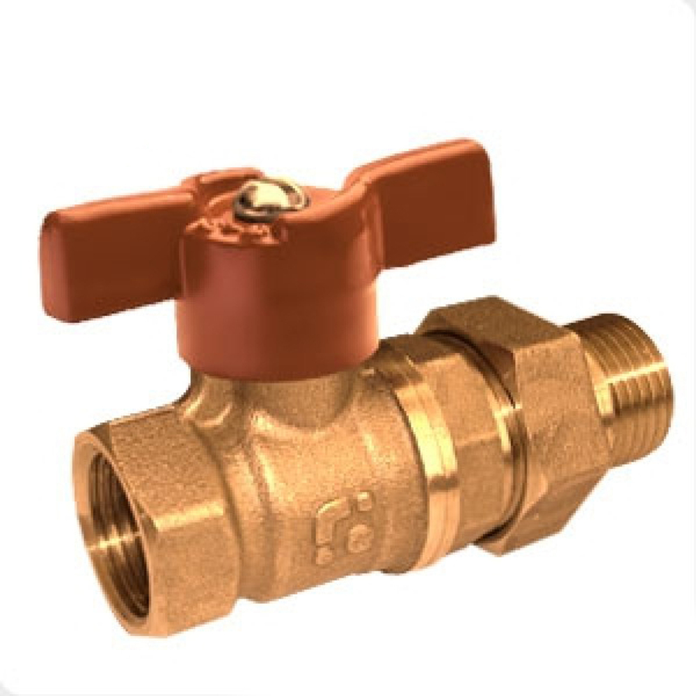 Кран шаровой со сгоном 1/2'' бабочка 11Б27п1 БАЗ Standart PN40