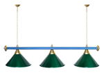 Лампа STARTBILLIARDS 3 пл. (плафоны зеленые,штанга золотая,фурнитура золото)
