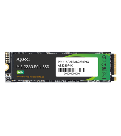 Apacer SSD AS2280P4X 256Gb M.2 2280 PCIe Gen3x4, R2100/W1700 Mb/s, 3D NAND, MTBF 1.8M, NVMe, 100TBW, Retail, 3 years (AP256GAS2280P4X-1)