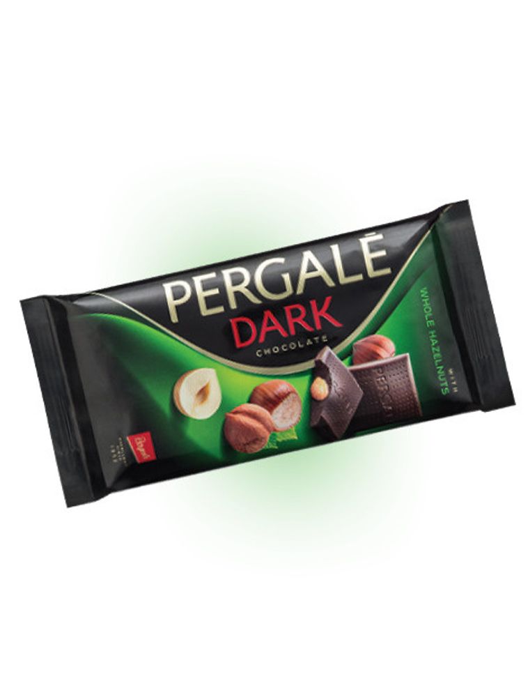 Темный шоколад Pergale с цельным фундуком, 100 г