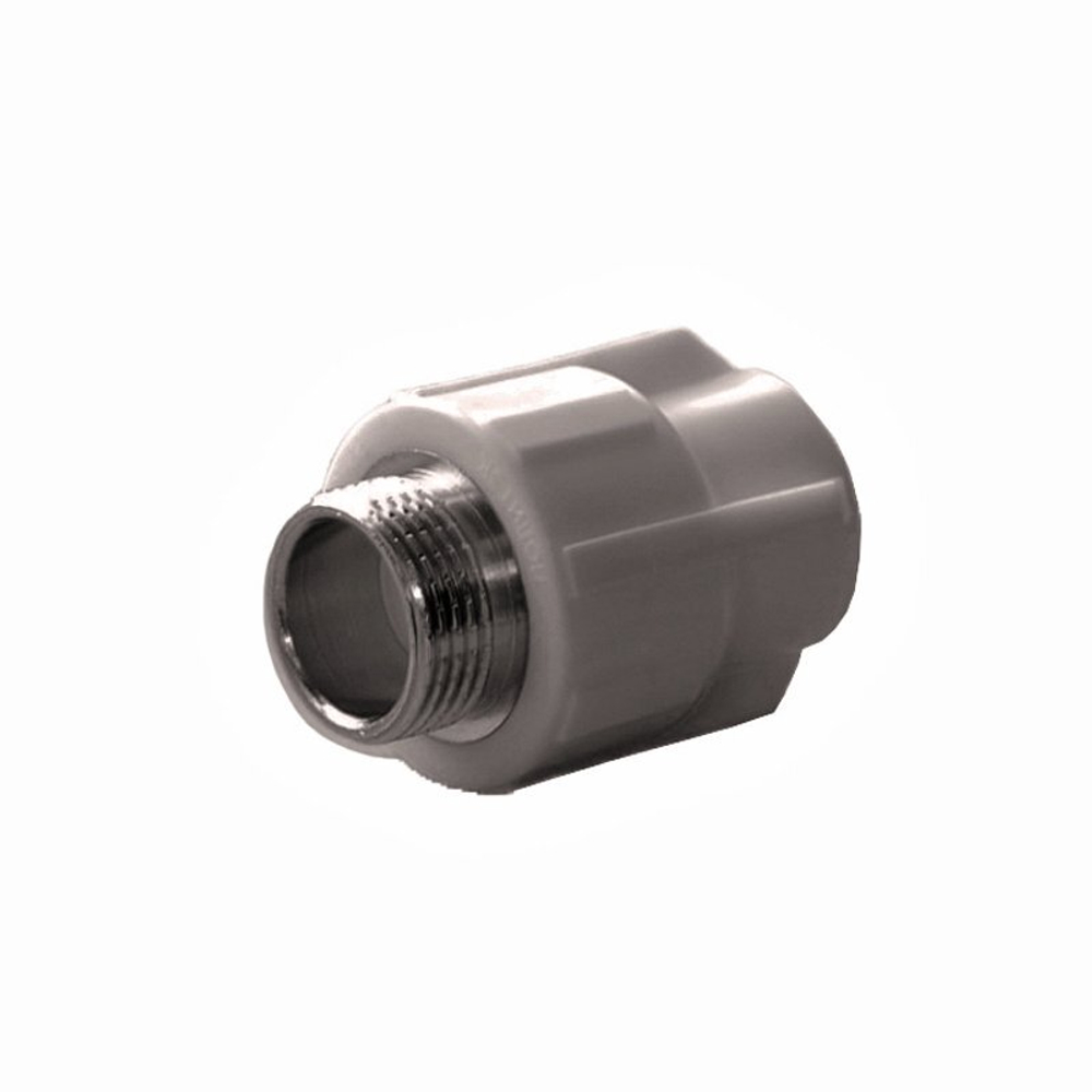 Муфта комбинированная ПП 20-3/4'' PN 25, с наружной резьбой, серая