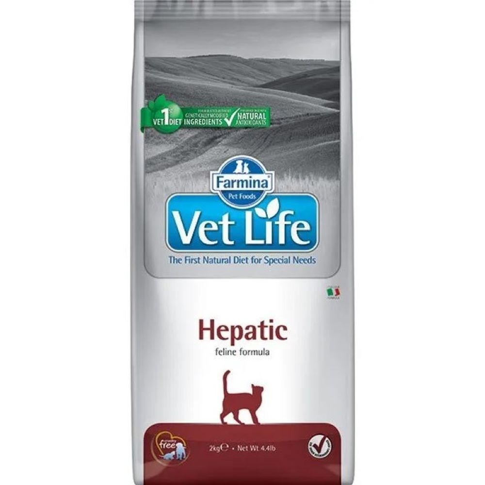 Сухой корм FARMINA Vet Life Cat Hepatic для взрослых кошек при заболевании печени - 2 кг