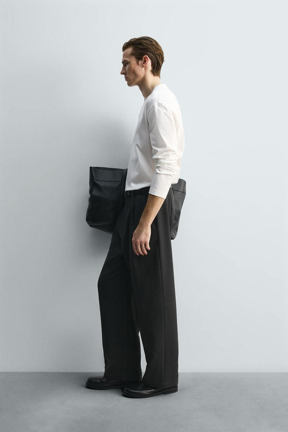 ZARA МЕРСЕРИЗОВАННАЯ ФУТБОЛКА С ДЛИННЫМИ РУКАВАМИ — LIMITED EDITION, БЕЛЫЙ