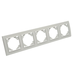 Рамка 5-местная горизонтальная STEKKER, PPFR00-9005-01, серия Эрна, белый 39620