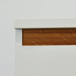 Кухонный модуль напольный 60 см Валенсия с 3-мя ящиками со столешницей, с дубовыми панелями, на ножках / белый, массив дуба