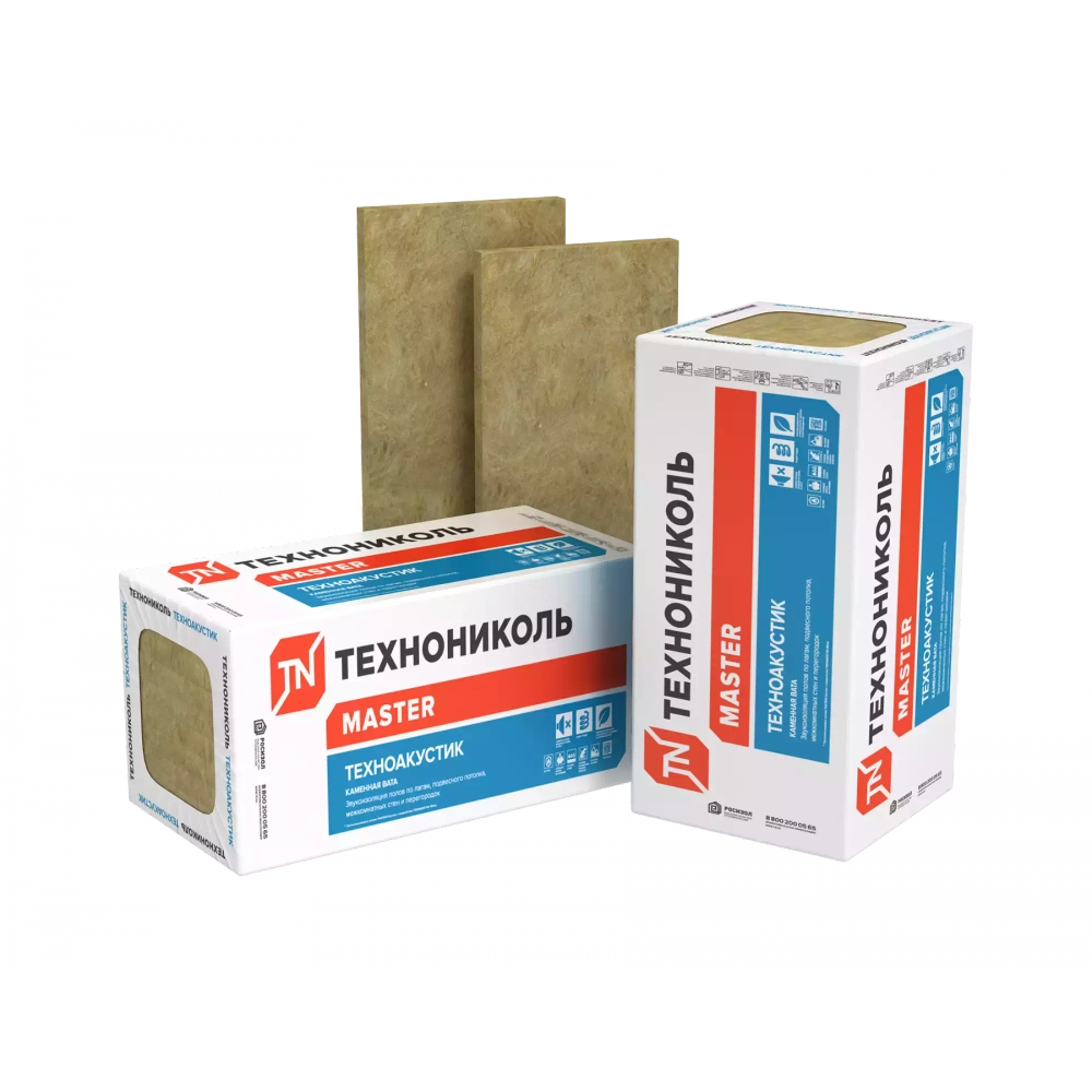 ЗВУКОИЗОЛЯЦИЯ ТЕХНОАКУСТИК 1200Х600Х50 ММ 5,76 м2/8,64 м2