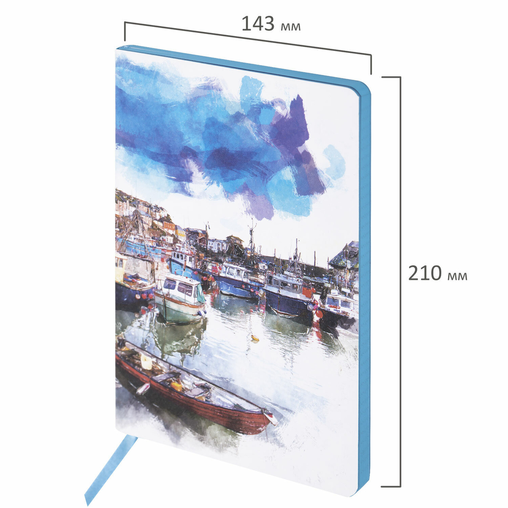 Блокнот А5 (143x210 мм) BRAUBERG VISTA "Bay of joy" под кожу гибкий 80 л. (2 штуки в упаковке)