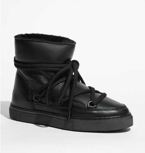 Высокие кожаные кеды INUIKII 75202-087 Sneaker Full Leather Black на меху