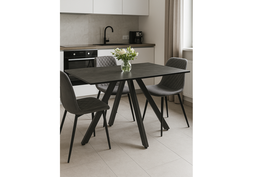 Стол деревянный Woodville Райн 116(160)x77 раздвижной малави, серый, ножки серые