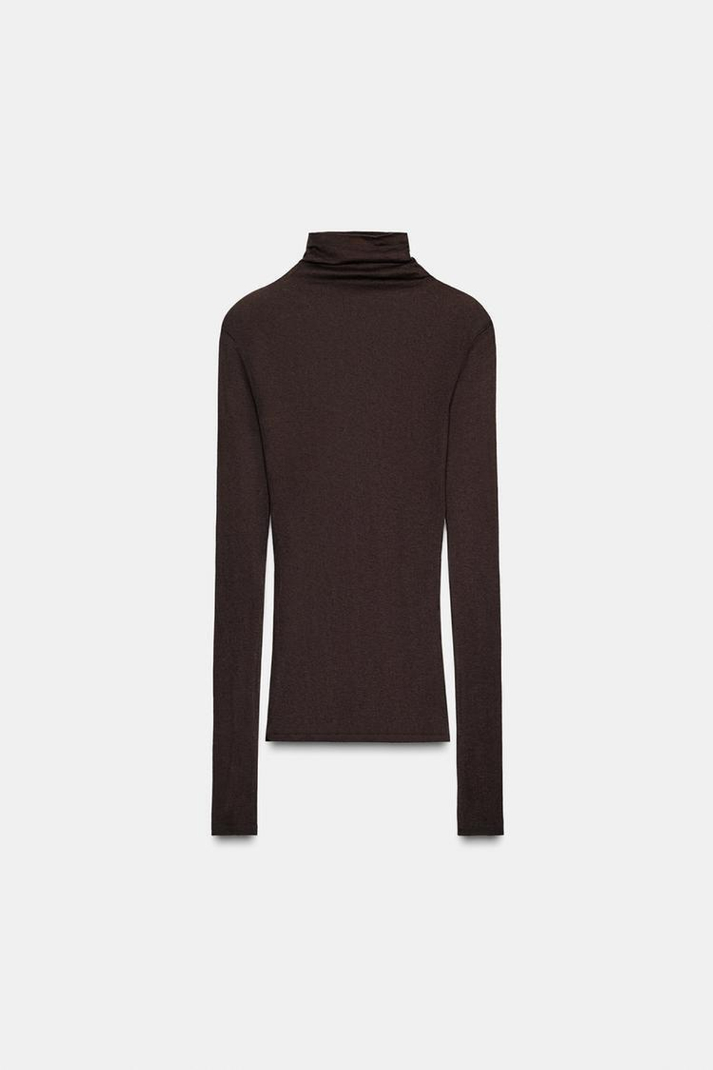 ZARA ФУТБОЛКА ИЗ ХЛОПКА SUPIMA®, КОРИЧНЕВЫЙ