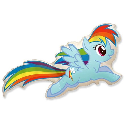 Шар Фигура "Пони Радуга" голубой