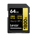 Карта памяти Lexar SDXC 64GB Professional 1800x UHS-II 270/180Mb/s, U3 V60