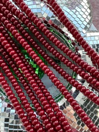 Нить бусин для украшений 8мм, "Майорка. Имитация", рондель (винный цвет)