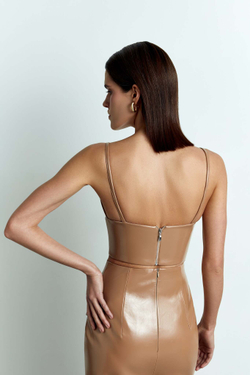 Укороченный топ-бюстье из лаке