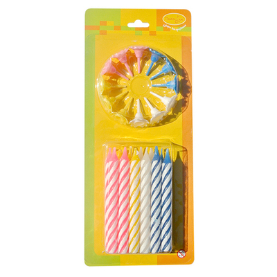 Свечи Большие 2-цветные 12шт с держателями