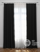Комплект штор блэкаут: САНСЕТ (арт. BL01-153-12) - 300х270, (170х270)х2 см. - (Возможна высота 250 см.) - черные