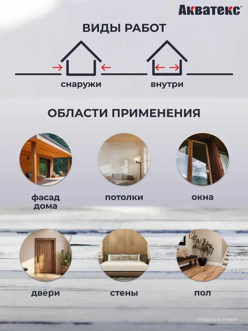 Грунт-антисептик для дерева Акватекс, 9 л