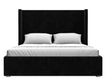 Кровать интерьерная Ларго 160, Черный, Велюр, 101323