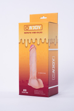 Реалистичный вибратор на присоске из кибер-кожи с выносным пультом Onjoy Remote Vibe-Dildo #8 (10 режимов) (Цвет: телесный)