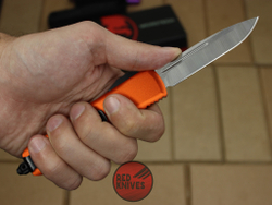 Нож Microtech UTX-85 S/E - оранжевая рукоять, стандартный клинок, сатин + запчасти RK-393