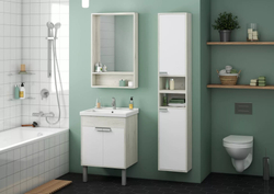 Тумба под раковину Акватон Флай подвесная, дуб крафт