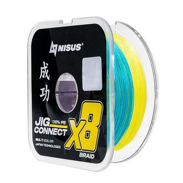 Шнур JIG CONNECT X8 PE Multicolor 150m #3.0, 0.28mm 19.0кг/34.1LB (T-N-JC-X8-0.28-150-M) NISUS