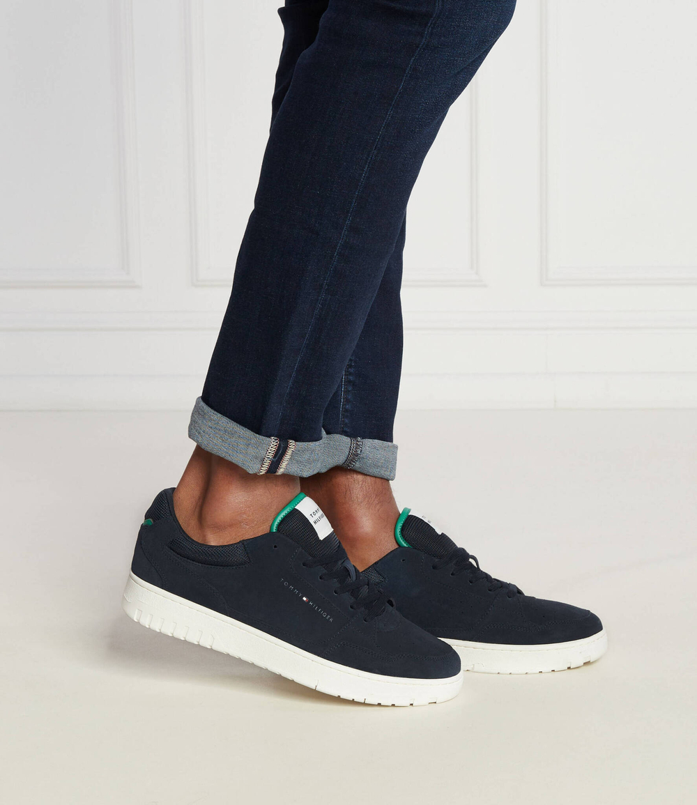 Кожаные кроссовки th basket Tommy Hilfiger - темно-синий(FM0FM05071)