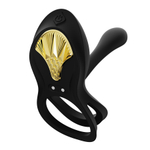 Черное эрекционное виброкольцо для пар с пультом ДУ + управление через приложение Zalo Bayek Vibrating Couples Ring Obsidian Black