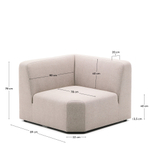 Угловой модульный диван Neom бежевого цвета 75 см