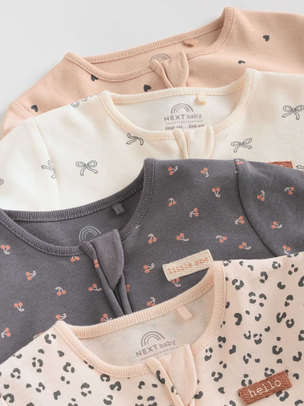 Комбинезон / Cлип для малышей Next F34-049, 4 шт., Бежевый, Серый