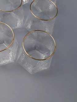 Набор шестигранных бокалов с рифленым стеклом 6 шт 300 мл.