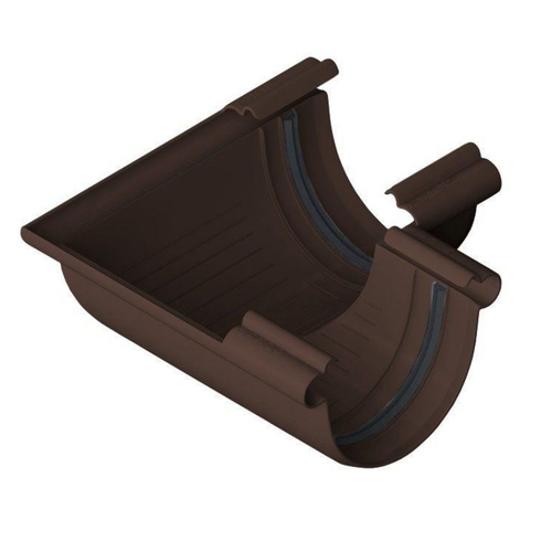Угол желоба 90 градусов ПВХ Альта-Профиль Элит Коричневый 125 мм