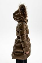 Зимнее пальто  PULKA бронзового цвета полуприлегающего силуэта