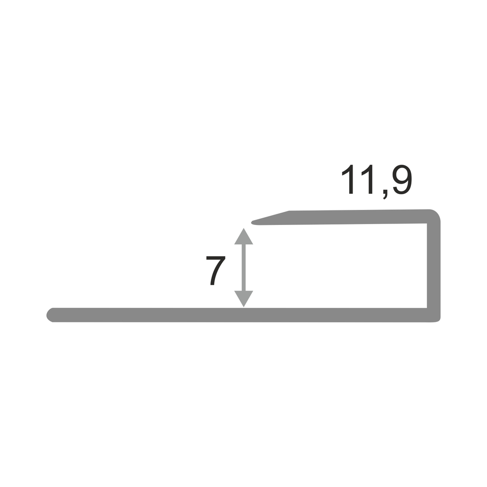 Алюминиевый профиль гнущийся ПО-П7 2700 мм