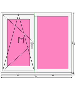 Пластиковое окно 1050 х 1250 ТермА Эко + Москитная сетка