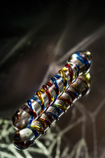 Фаллоимитатор стеклянный разноцветный 20 см