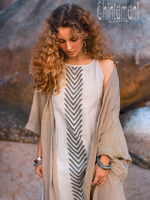 Длинное бохо-платье (молоко)