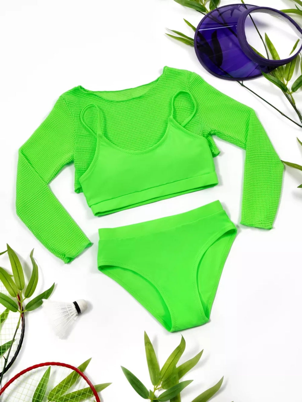 купальник раздельный спортивный 3 в 1 топ парео и трусы