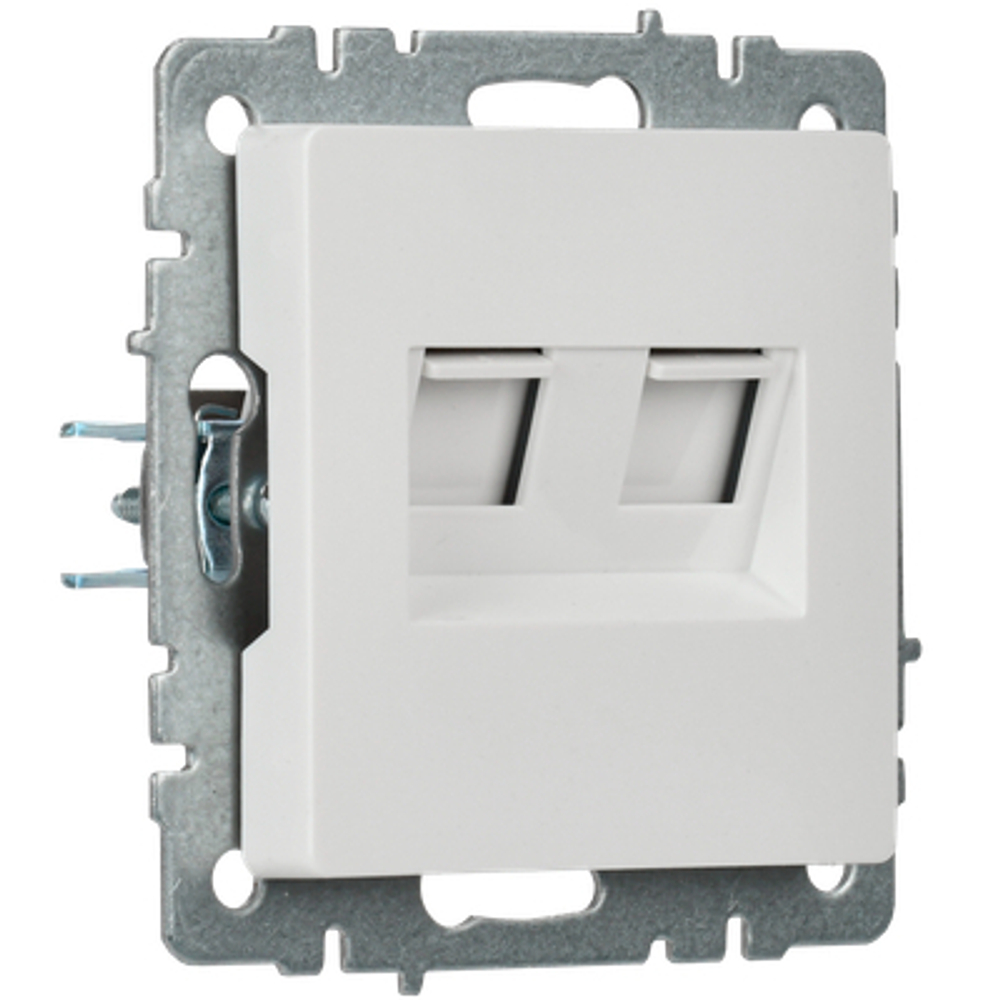 BRITE Розетка компьютерная двойная кат.5E RJ45 РК10-2-БрБ белый IEK