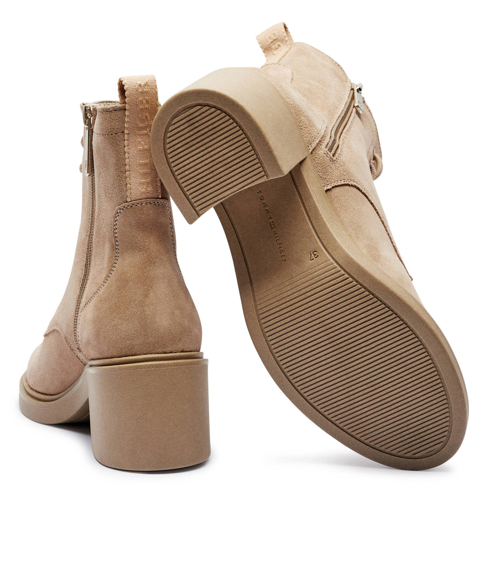 Кожаные ботильоны на каблуке Tommy Hilfiger - бежевый(FW0FW08090)