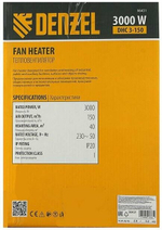Тепловая пушка, керамический нагреватель (тепловентилятор) DHC 3-150, 220 В, 0,025/1,5/3 кВт, DENZEL 96431