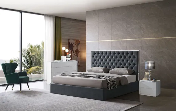 Кровать Dalsa 180х200 см, темно-серая