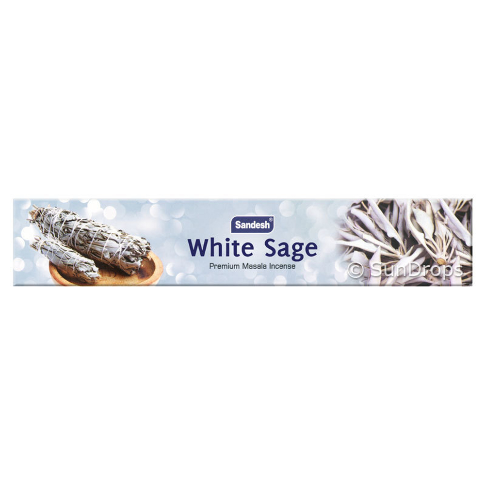 Sandesh White Sage Premium Благовоние-масала Белый Шалфей 15 г